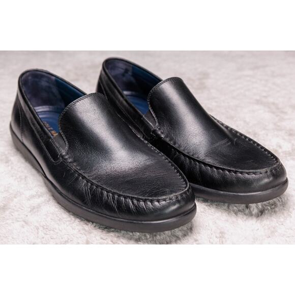 Cole Haan Lovell 2 Black Leather Loafers Grand OS Slip On Mens Size 11 - Picture 1 of 15